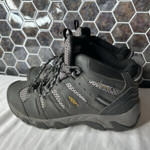 KEEN 1020210 Koven Mid Waterproof Hiking Boots for Men - Black/Gray - 8.5M